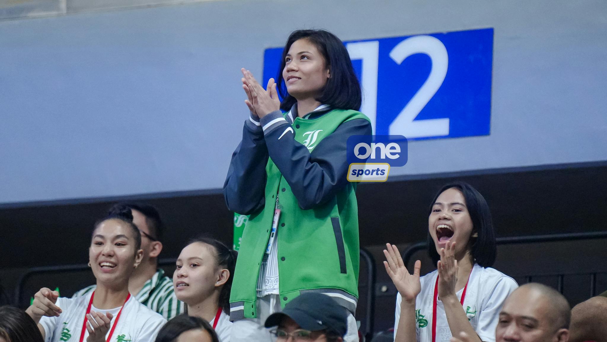 Will Angel Canino play against NU? Reigning UAAP MVP spotted without arm sling and cast while supporting Green Spikers